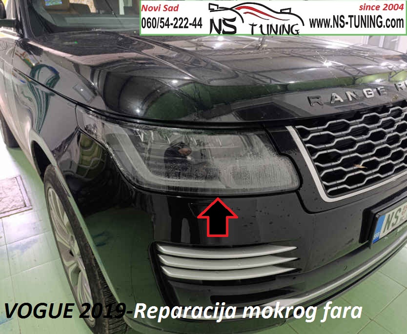 range rover vogue 2019 2020 2021 mokar far slomljeno staklo zamena reparacija servis novi sad ns tuning